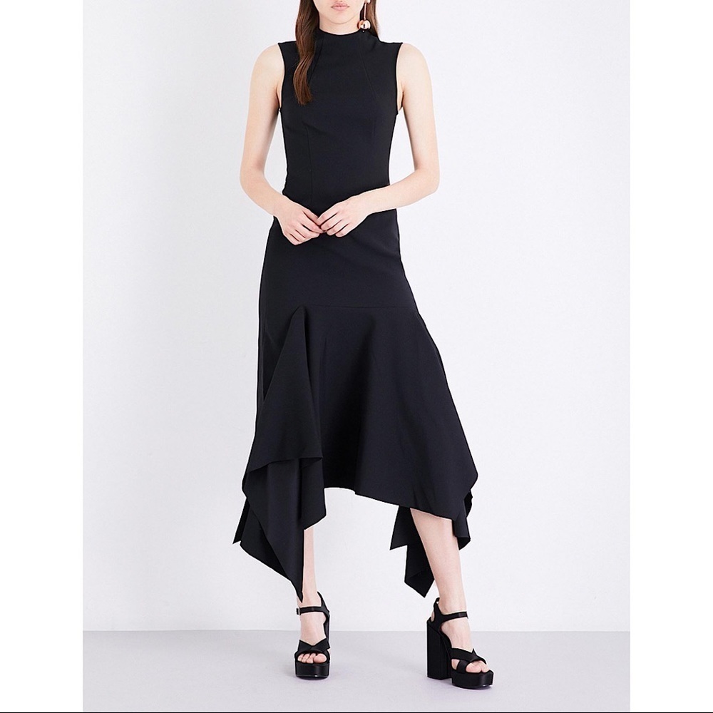 Solace London Klara High-Neck Crepe Dress Size 2